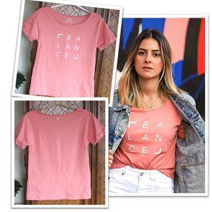 Zuell BALANCE Graphic Crew Neck Tee - Coral, S